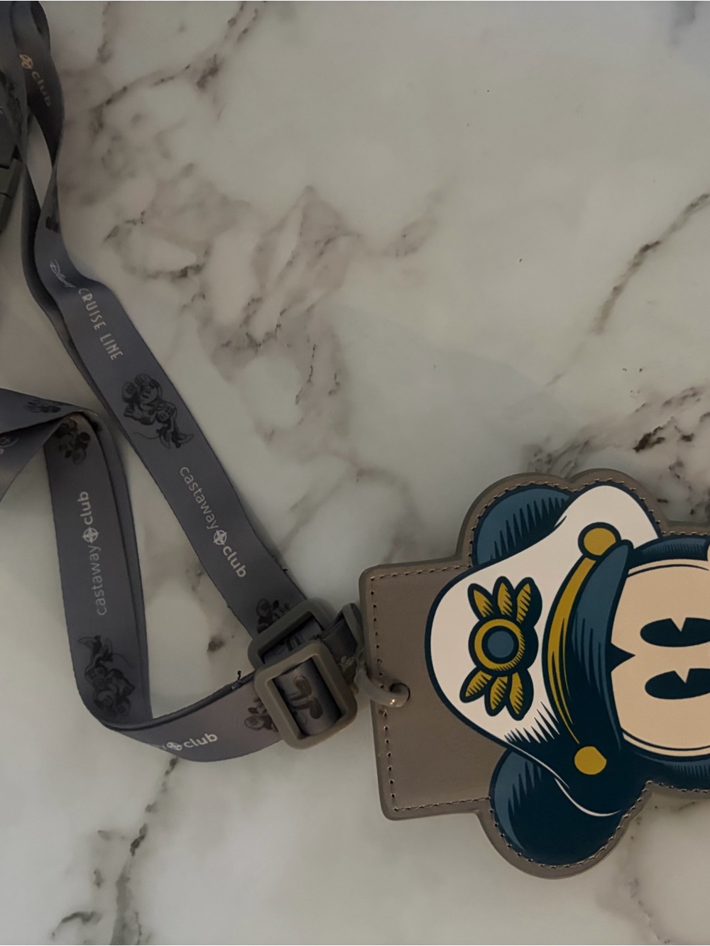 Disney Castaway Club Mickey Sailor Lanyard in Gray and Navy